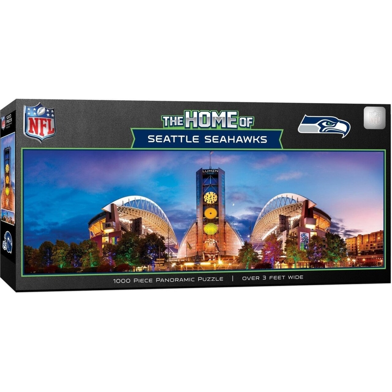 Seattle Seahawks 1000 Piece Panoramic Jigsaw Puzzle Made In Usa Recycled Material